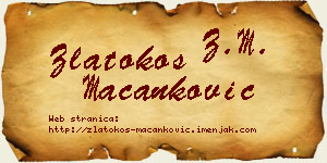Zlatokos Macanković vizit kartica